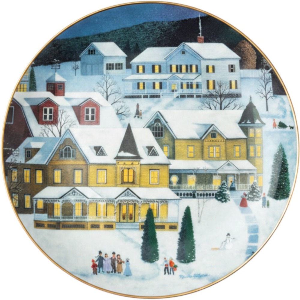 Artaffects Martha B. Leone Christmas Eve 8" Collector Plate 23k Gold Trim 1992